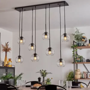 hofstein Suspension - Verre Koyoto Clair, 8 lumières* Lampes En Verre