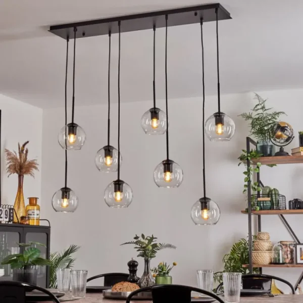 hofstein Suspension - Verre Koyoto Clair, 8 lumières* Lampes En Verre