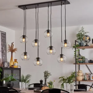 hofstein Suspension - Verre Koyoto Clair, 8 lumières* Lampes En Verre