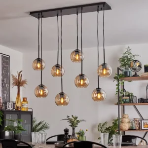 hofstein Suspension - Verre Koyoto Ambre, 8 lumières* Lampes En Verre