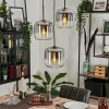 hofstein Suspension - Verre Lauden Chrome, Clair, Fumé, 3 lumières* Lampes Modernes