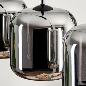hofstein Suspension - Verre Lauden Chrome, Fumé, 3 lumières* Lampes Modernes