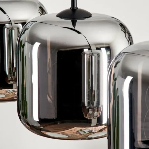 hofstein Suspension - Verre Lauden Chrome, Fumé, 3 lumières* Lampes Modernes