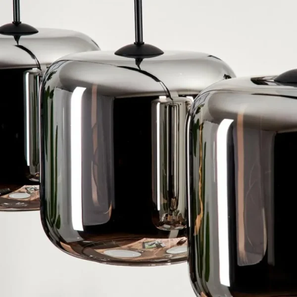 hofstein Suspension - Verre Lauden Chrome, Fumé, 4 lumières* Lampes Modernes