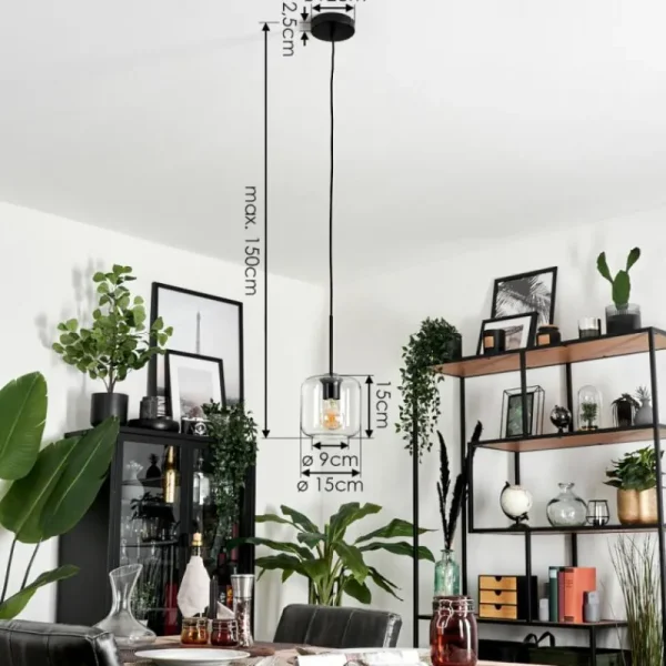 hofstein Suspension - Verre Lauden Clair, 1 lumière* Lampes En Verre