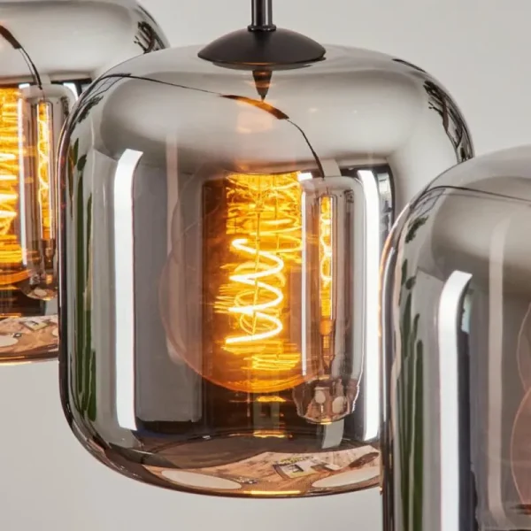hofstein Suspension - Verre Lauden Chrome, Fumé, 3 lumières* Lampes Modernes