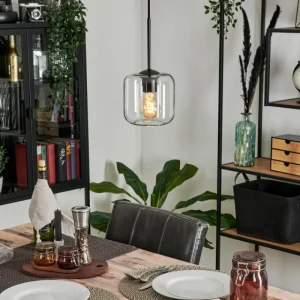 hofstein Suspension - Verre Lauden Clair, 1 lumière* Lampes En Verre