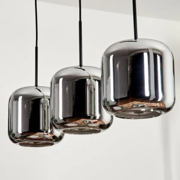 hofstein Suspension - Verre Lauden Chrome, Fumé, 3 lumières* Lampes Modernes