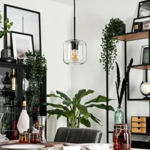 hofstein Suspension - Verre Lauden Clair, 1 lumière* Lampes En Verre
