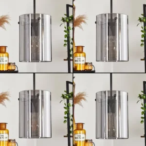 hofstein Suspension - Verre Parane Fumé, 5 lumières* Lampes Modernes