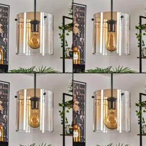 hofstein Suspension - Verre Parane Ambre, Clair, 3 lumières* Lampes En Verre