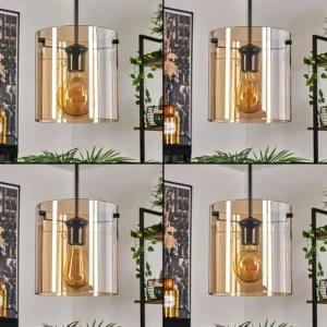hofstein Suspension - Verre Parane Ambre, 3 lumières* Lampes En Verre