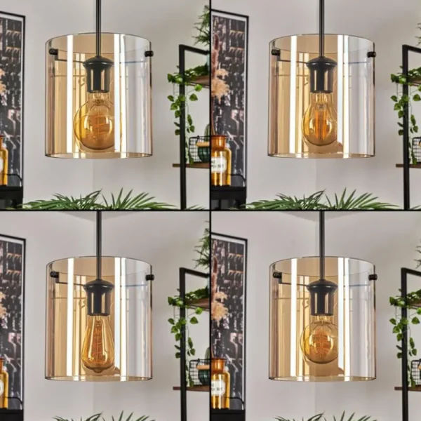 hofstein Suspension - Verre Parane Ambre, 3 lumières* Lampes En Verre