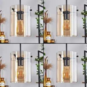 hofstein Suspension - Verre Parane Ambre, 3 lumières* Lampes En Verre