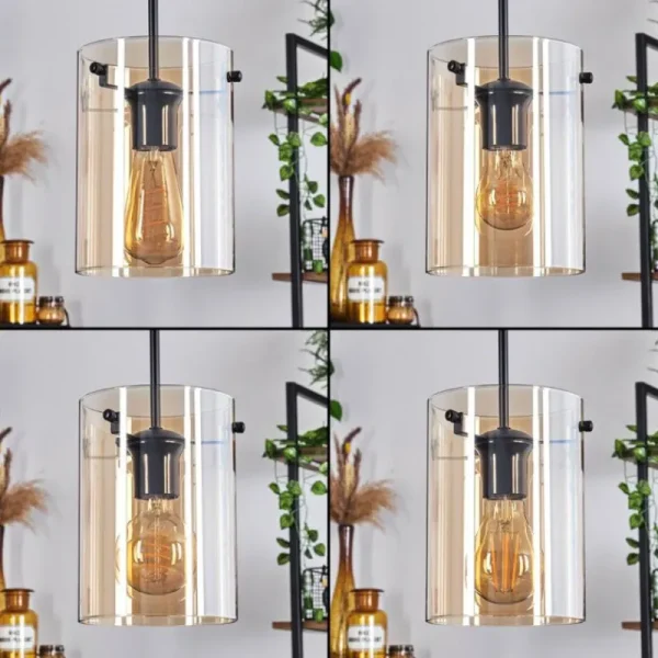 hofstein Suspension - Verre Parane Ambre, 3 lumières* Lampes En Verre