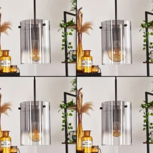 hofstein Suspension - Verre Parane Clair, Fumé, 3 lumières* Lampes Modernes
