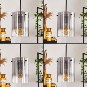 hofstein Suspension - Verre Parane Clair, Fumé, 5 lumières* Lampes Modernes