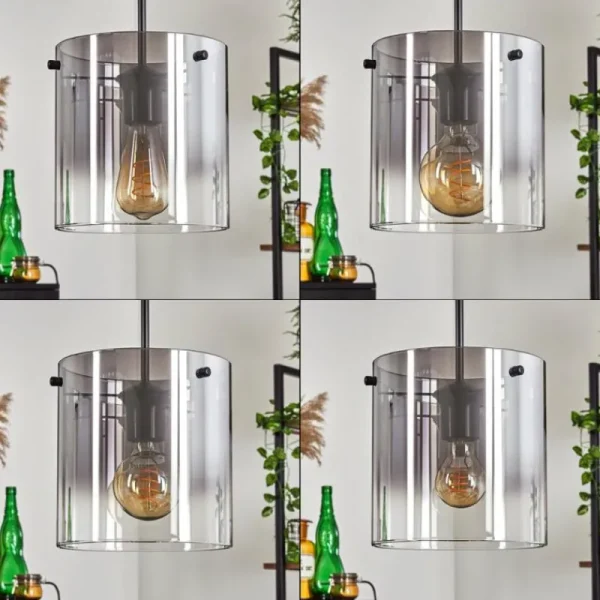 hofstein Suspension - Verre Parane Clair, Fumé, 3 lumières* Lampes Modernes