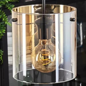 hofstein Suspension - Verre Parane Ambre, Clair, 3 lumières* Lampes En Verre