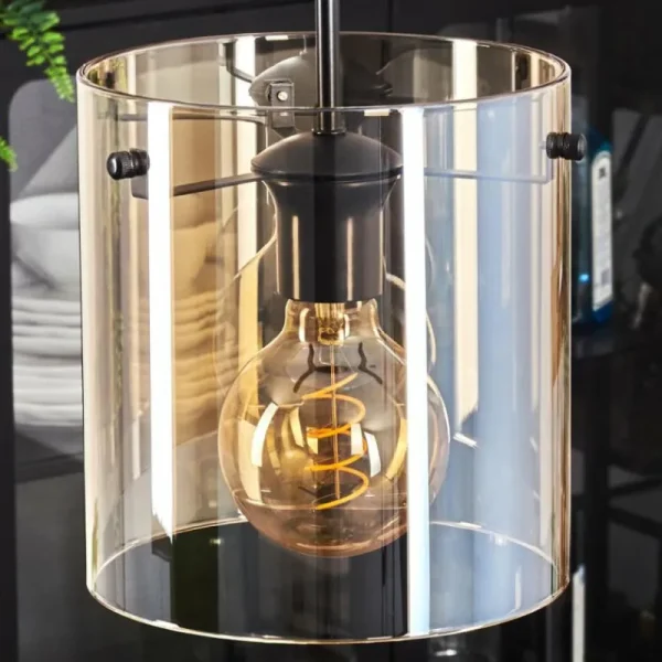 hofstein Suspension - Verre Parane Ambre, 3 lumières* Lampes En Verre