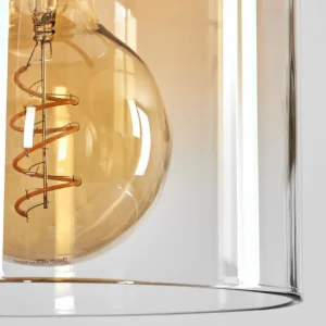 hofstein Suspension - Verre Parane Ambre, Clair, 5 lumières* Lampes En Verre