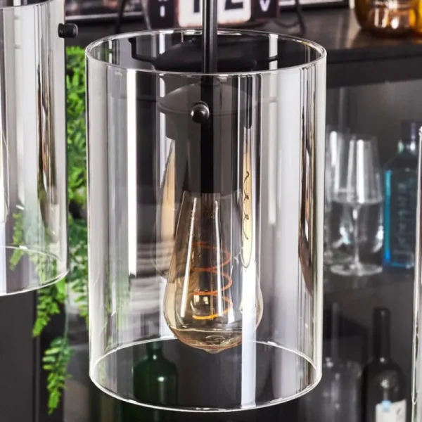 hofstein Suspension - Verre Parane Clair, Fumé, 3 lumières* Lampes Modernes