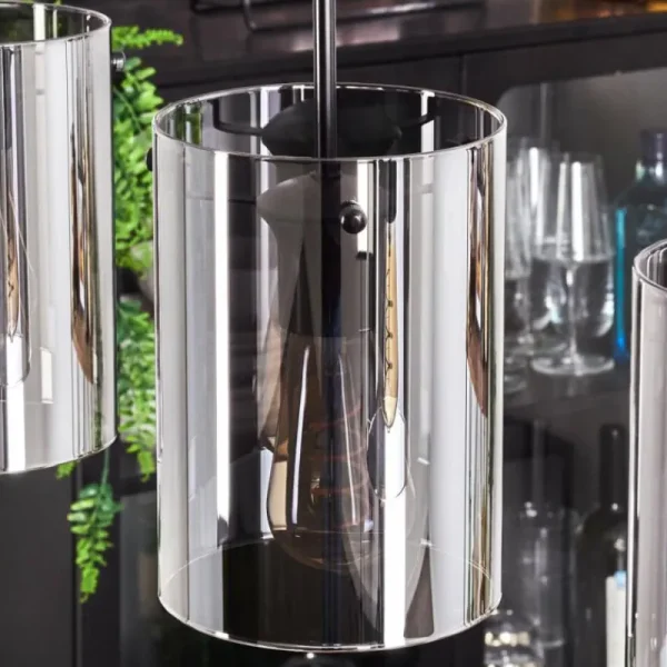 hofstein Suspension - Verre Parane Fumé, 5 lumières* Lampes Modernes