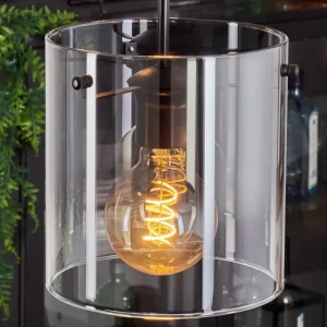 hofstein Suspension - Verre Parane Clair, Fumé, 3 lumières* Lampes Modernes