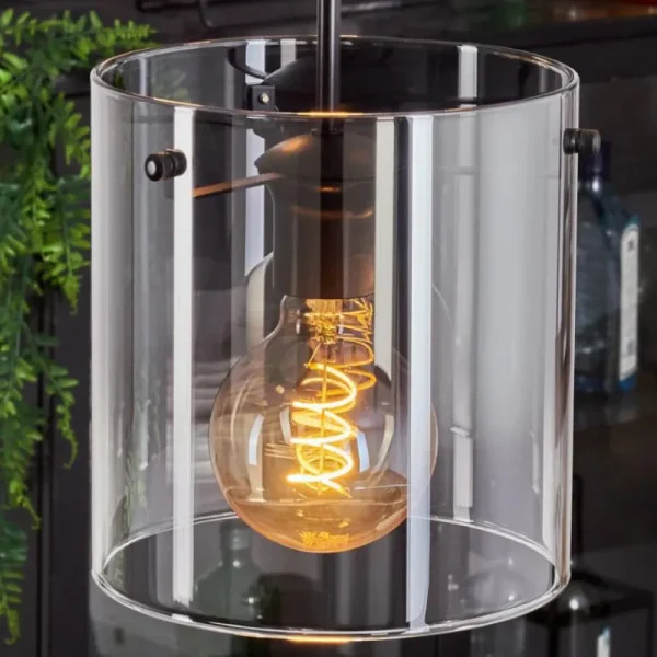 hofstein Suspension - Verre Parane Clair, Fumé, 3 lumières* Lampes Modernes