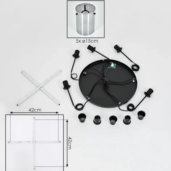 hofstein Suspension - Verre Parane Fumé, 5 lumières* Lampes Modernes