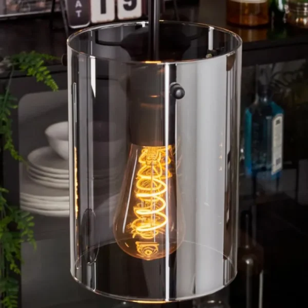 hofstein Suspension - Verre Parane Fumé, 5 lumières* Lampes Modernes