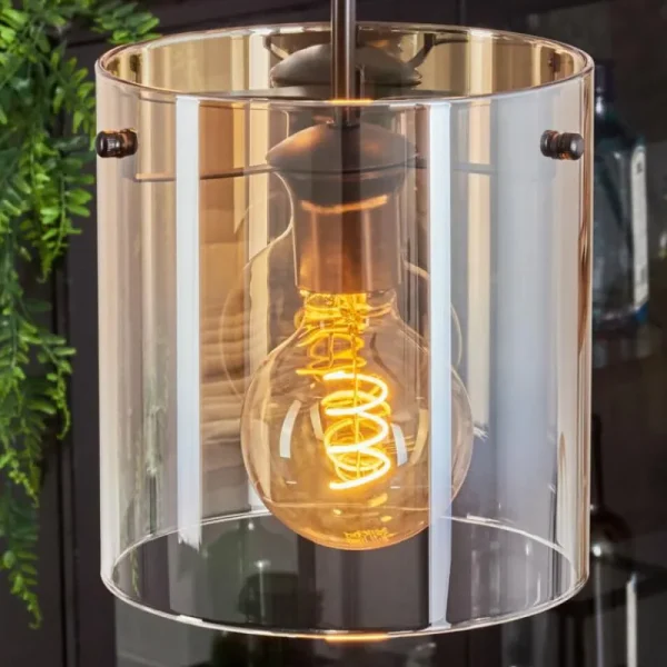 hofstein Suspension - Verre Parane Ambre, Clair, 3 lumières* Lampes En Verre