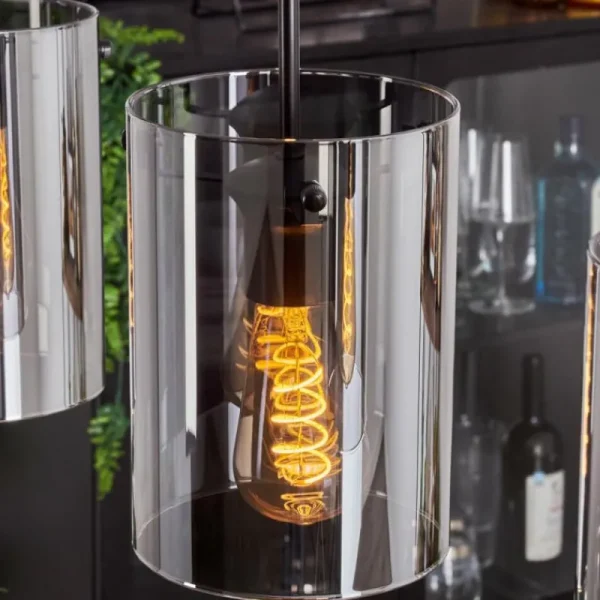 hofstein Suspension - Verre Parane Fumé, 5 lumières* Lampes Modernes