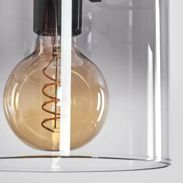 hofstein Suspension - Verre Parane Clair, Fumé, 3 lumières* Lampes Modernes