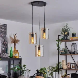 hofstein Suspension - Verre Parane Ambre, 3 lumières* Lampes En Verre