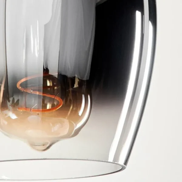 hofstein Suspension - Verre Vevino Chrome, Clair, Fumé, 3 lumières* Lampes Modernes