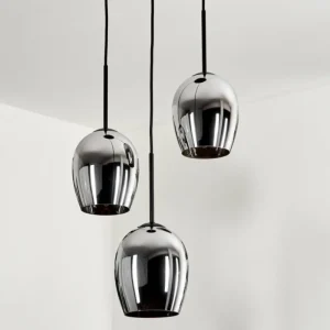 hofstein Suspension - Verre Vevino Chrome, Fumé, 3 lumières* Lampes Modernes