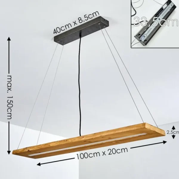 hofstein Suspension Adak LED Gris, 1 lumière* Lampes Modernes