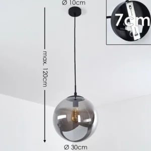 hofstein Suspension Agropoli Fumée, Noir, 1 lumière* Lampes Modernes
