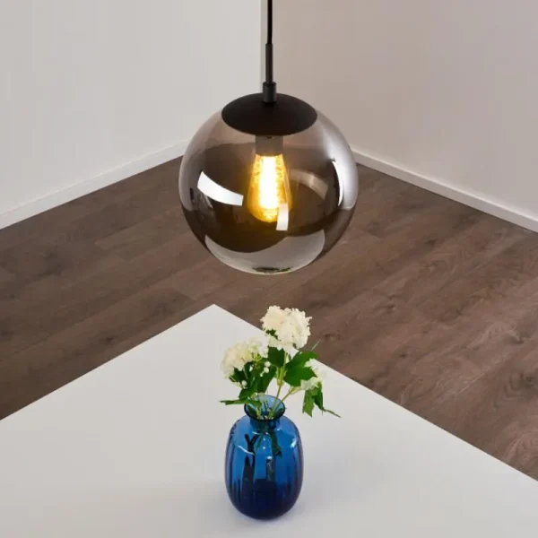 hofstein Suspension Agropoli Fumée, Noir, 1 lumière* Lampes Modernes