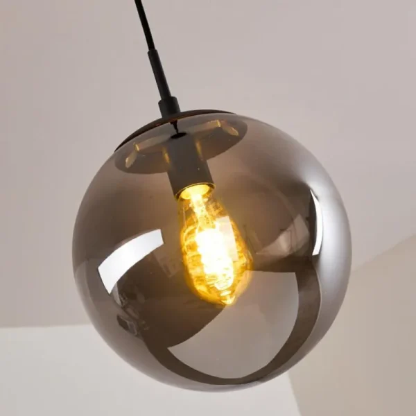 hofstein Suspension Agropoli Fumée, Noir, 1 lumière* Lampes Modernes