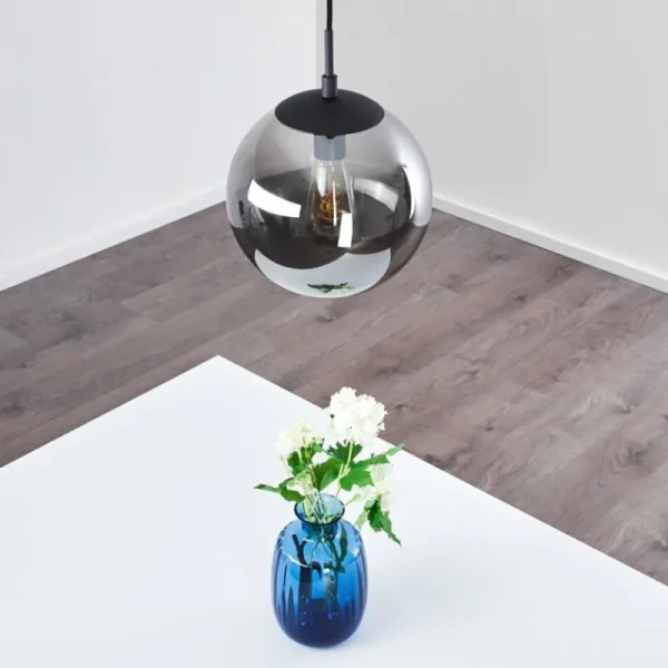 hofstein Suspension Agropoli Fumée, Noir, 1 lumière* Lampes Modernes