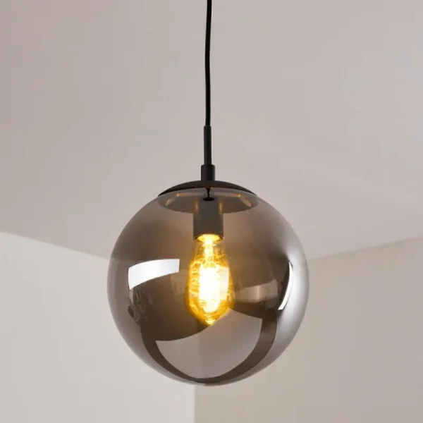hofstein Suspension Agropoli Fumée, Noir, 1 lumière* Lampes Modernes