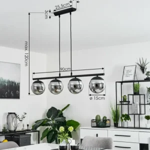 hofstein Suspension Agropoli Noir, 4 lumières* Lampes Modernes
