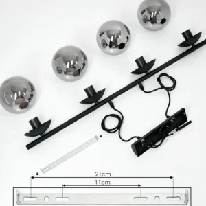 hofstein Suspension Agropoli Noir, 4 lumières* Lampes Modernes