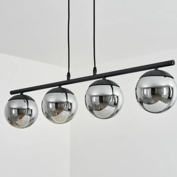 hofstein Suspension Agropoli Noir, 4 lumières* Lampes Modernes