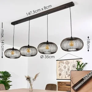 hofstein Suspension Agueda Noir, 4 lumières* Lampes Modernes