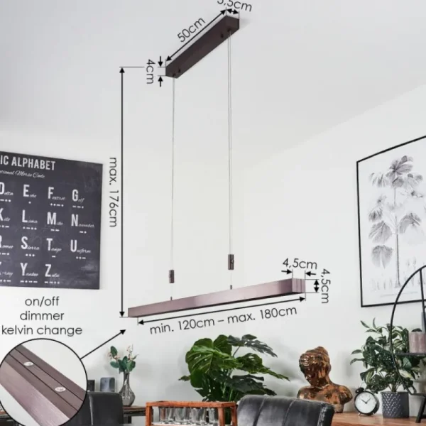 hofstein Suspension Airolo LED Brun, 3 lumières* Lampes Modernes