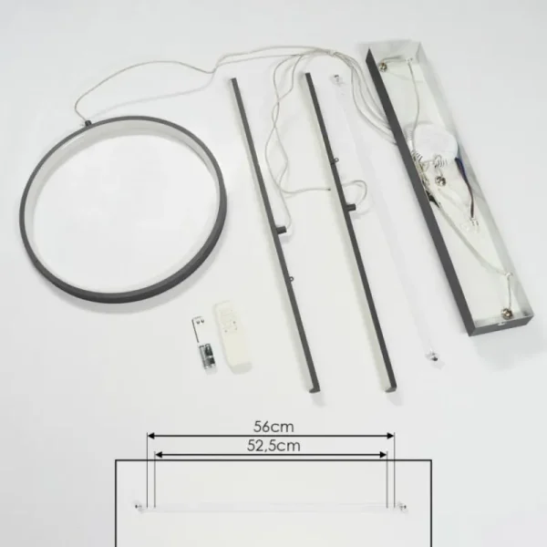 hofstein Suspension Alelua LED Gris, 1 lumière, Télécommandes* Lampes Modernes