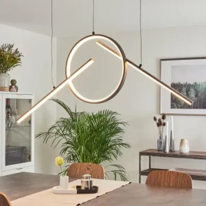 hofstein Suspension Alelua LED Gris, 1 lumière, Télécommandes* Lampes Modernes